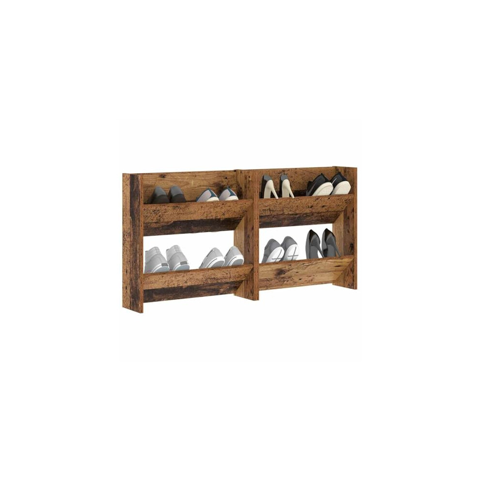 Vidaxl Shoe Cabinet 2 Pcs 60 X 18 X 60 Cm Engineered Wood Old Wood, Brown - Image 2