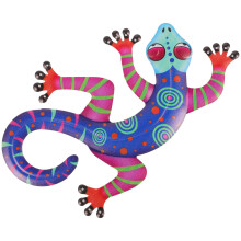 2Pcs Durable Iron Gecko Wall Pendants Multi-Color Wall Art Crafts
