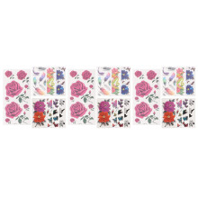 24Sheets Easy Apply Temporary Flower Tattoos Waterproof Body Stickers