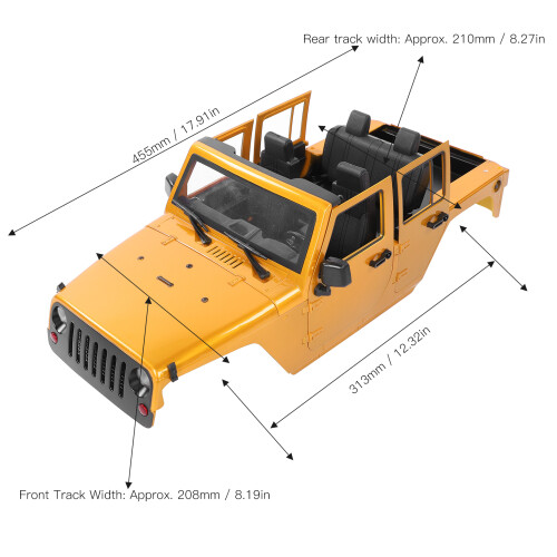 313mm Wheelbase Open Body Shell Accessory SCX10
