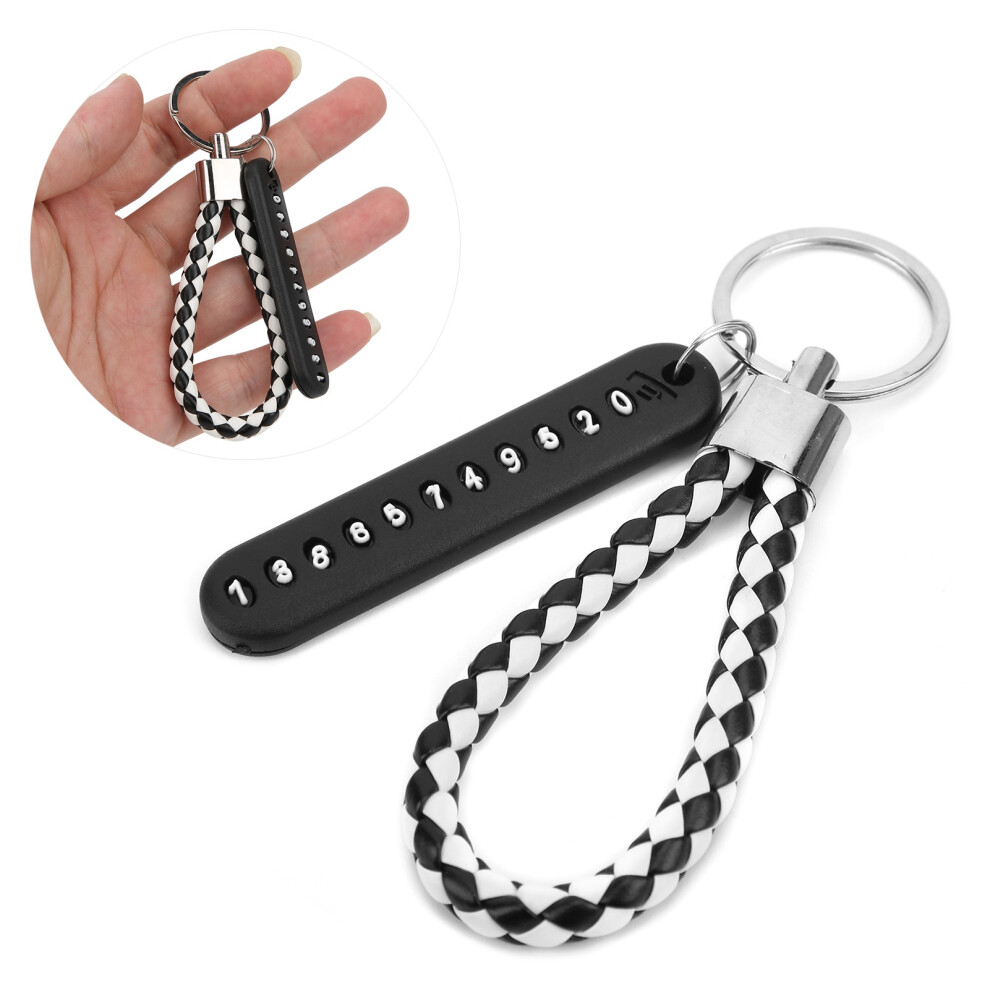Engraved Number Plate Keychain Braided Rope 7293282881501