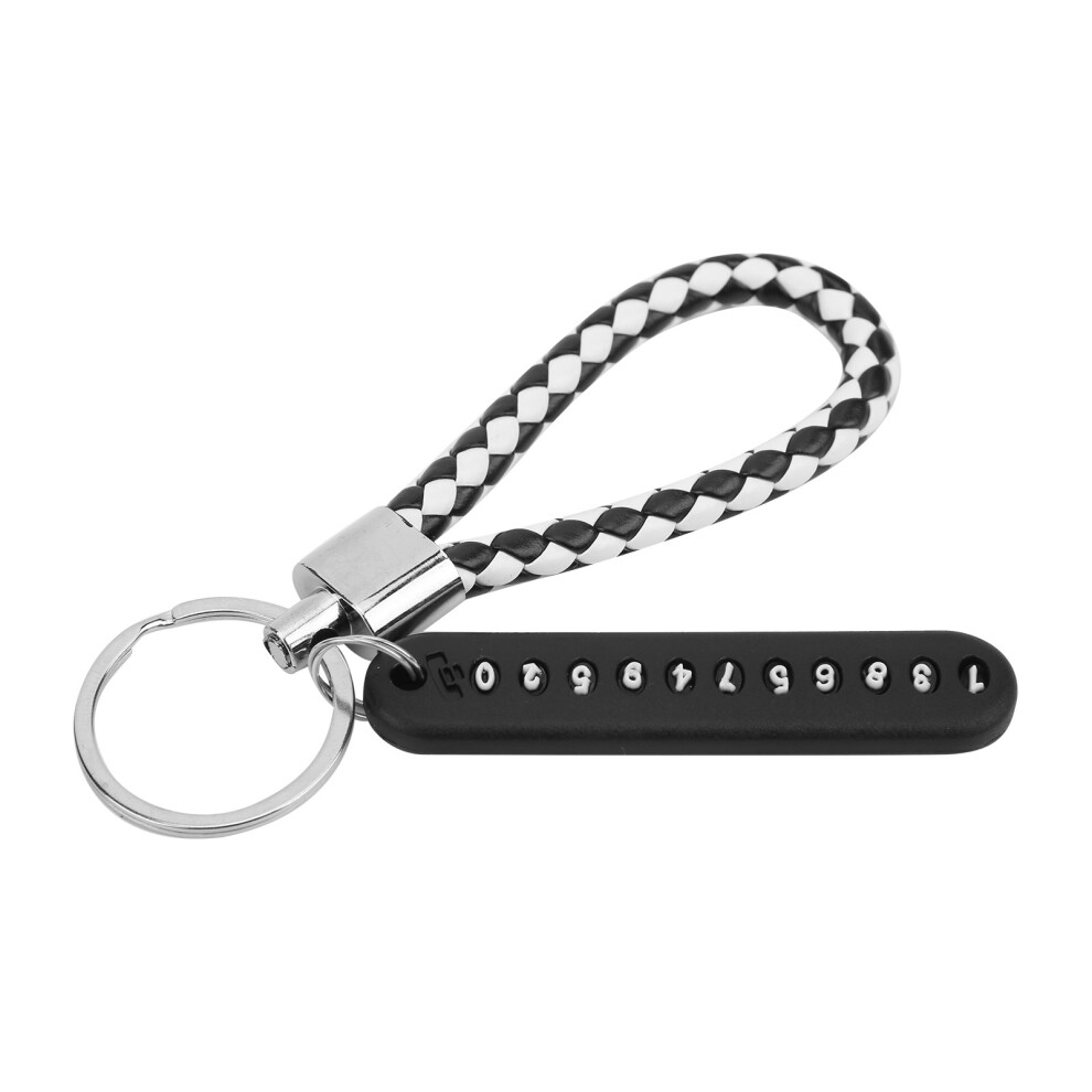 Engraved Number Plate Keychain Braided Rope 7293282902435