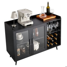 Meuble bar / buffet de cuisine - DUOKU - DX0202-C250498S-01 - Noir - 120x40x90 cm - Idéal coin café/salon
