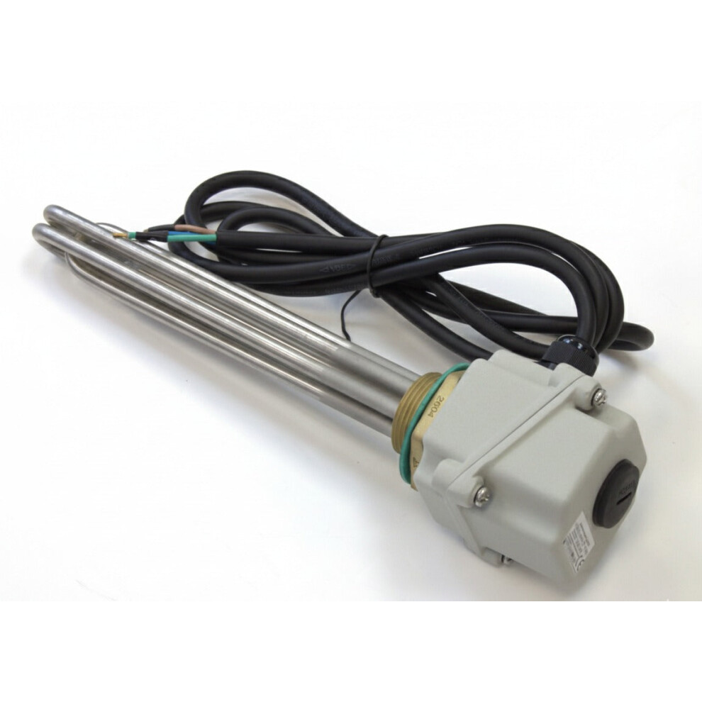 Immersion Heater: 3Kw 230V | 240Mm Sus316 Element | G1â¼" Brass Plug | Inc. Thermostat 5061032253104