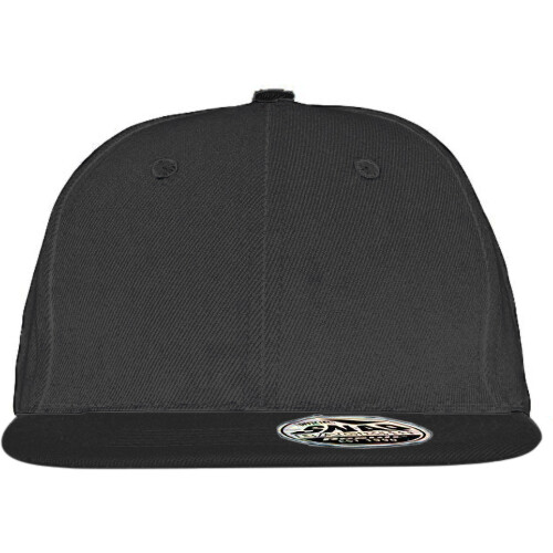 Result (One Size, Black) Result Unisex Core Bronx Original Flat Peak Snapback Solid Colour Cap 1