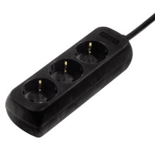 Panneau de distribution - Hama - 30391 - 3 prises - 1.4m - Noir