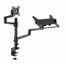 Bureauarm voor monitor en laptop - GEMBIRD - 17-32 inch - Staal - Rotatie 360 - Draagvermogen 16 kg