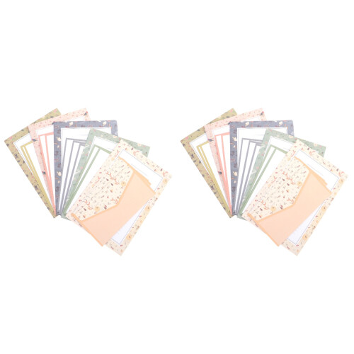 10Sets Chic Letter Writing Paper and Envelope Kit with Classic Prints 1