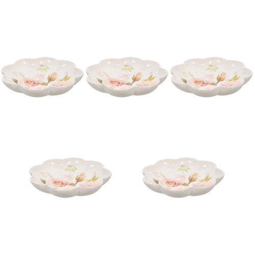 5Pcs Convenient White Serving Tray with Handles Reusable Fruit Plate 1