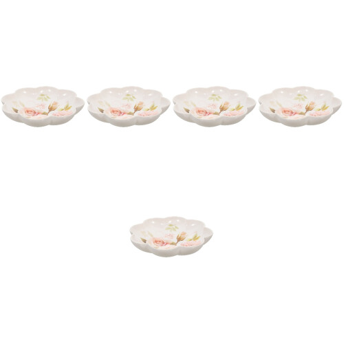 5Pcs Convenient White Serving Tray with Handles Reusable Fruit Plate 2