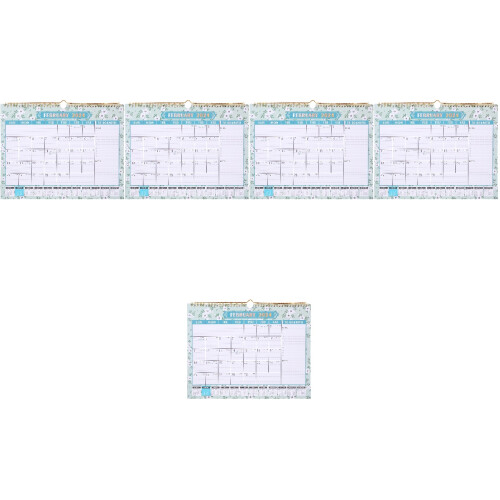 5Pièces Calendriers Pratiques Multi-Usages Design Coloré Maison 2