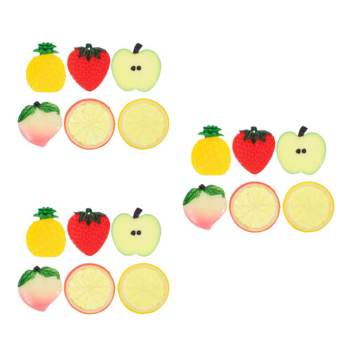 18Pcs Assorted Color Fake Fruit Slices PVC Decorative Kitchen Props 1