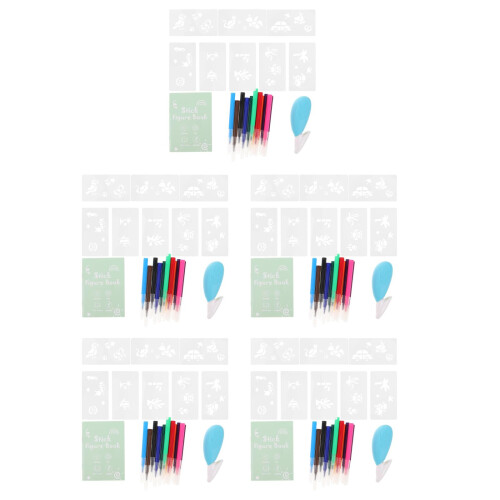 5Ensembles Ensemble Paint Marker Enfants Lavable Stencils 1