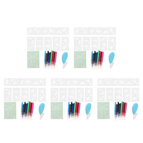 5Ensembles Ensemble Paint Marker Enfants Lavable Stencils 2