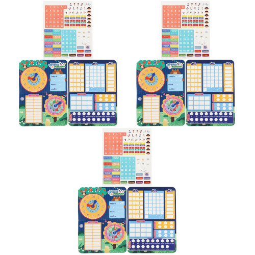 3Sets Kids Early Learning Calendar Plate Toy with Interactive Clock 1