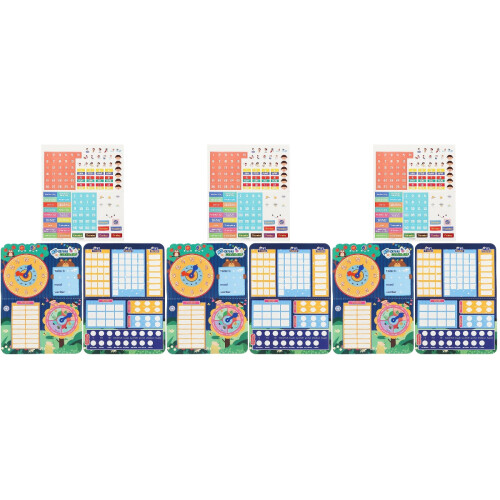 3Sets Kids Early Learning Calendar Plate Toy with Interactive Clock 2