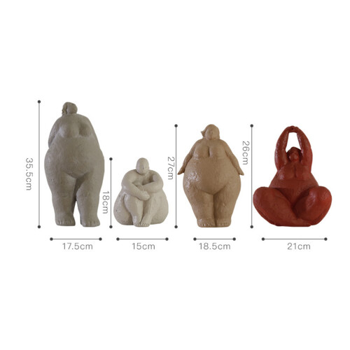 1pc Resin Statue Abstract Figure Decor Grey 1