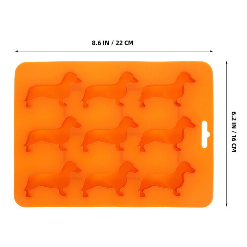 2Pcs Brown Silicone Dog Shape Ice Cube Tray Flexible Molding Tool 1