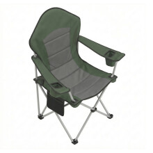 (Green and Gray) Folding Lawn Chair with High Back and Wide Seat, Portable Camping Chair for Outdoor Picnic