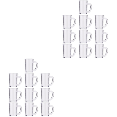 20Pcs Mini Resin Beer Mugs Transparent Tiny House Decor Smooth Surface 1