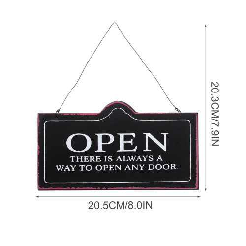 Simple Open Closed Flip Sign Wooden Square Accessory 1pcs 1