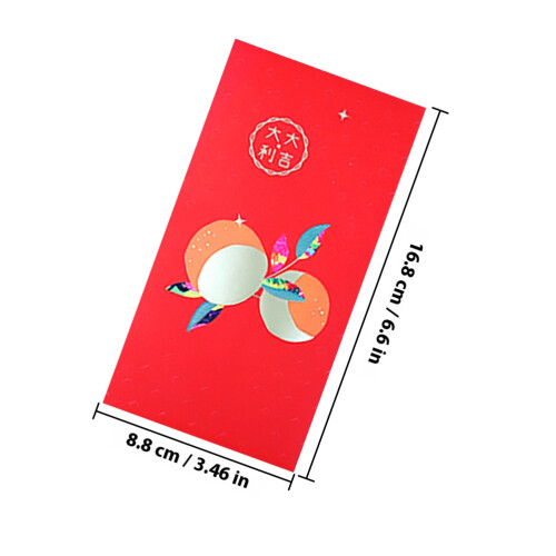 6Pcs Traditional Red Pockets Paper Envelopes with Lucky Patterns 1