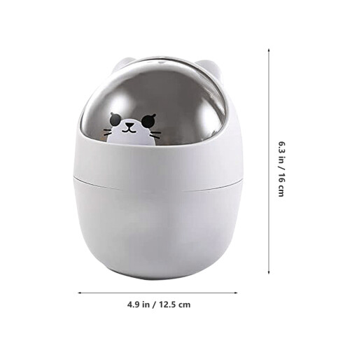 Small White Desktop Trashcan Ps Material for Home, Cute Design 1
