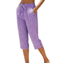 Pants for Women Casual Pants Straight Leg Elastic-Purple L