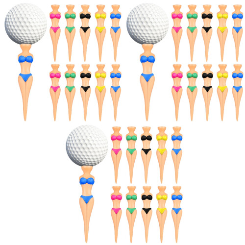 30Pcs Assorted Color Golf Tees Set Funny Training Holders for Practice 1