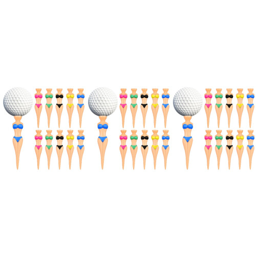 30Pcs Assorted Color Golf Tees Set Funny Training Holders for Practice 2