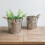 1Silver Rustic Stainless Steel Flower Pot Storage Bucket Decor 3
