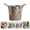 1Silver Rustic Stainless Steel Flower Pot Storage Bucket Decor 7
