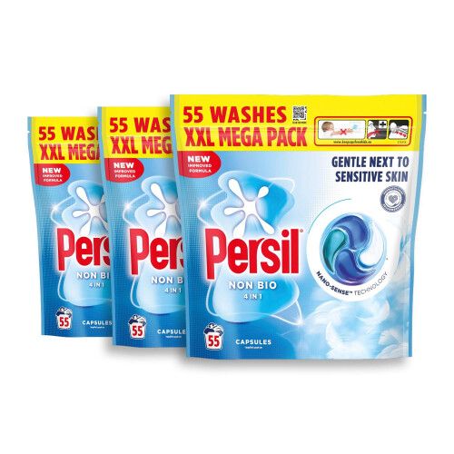 Persil Persil Non Bio Laundry Detergent Capsules fast-dissolving Pods 165 W, 3 Pack