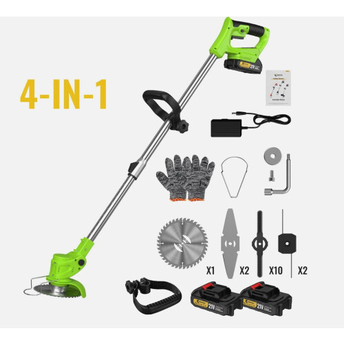 4-in-1 Cordless Grass Trimmer Set Green
