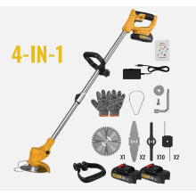 4-in-1 Cordless Grass Trimmer Set Yellow