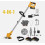 4-in-1 Cordless Grass Trimmer Set Yellow 1