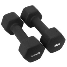 (Black, 2 x 3kg) 2x Neoprene Dumbbells