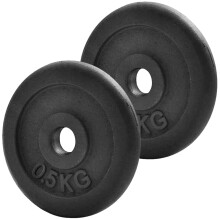 (2 x 0.5kg) Pair of Iron Weight Plates