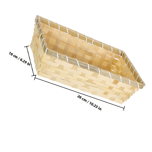 Beige Bamboo Household Egg Basket Desktop Multi-Use Storage Supply 1