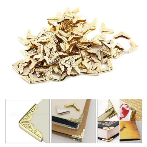 100 Vintage Iron Book Corner Protectors 1
