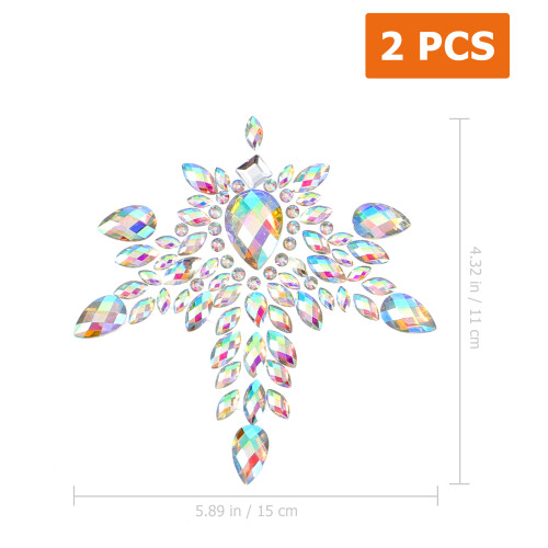 Vrouwengezicht edelstenen glitter gezichtssticker 1