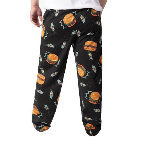 SpongeBob SquarePants (L, Black) SpongeBob SquarePants Mens Plankton Lounge Pants 1
