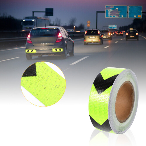 1Rolle PVC Warnklebeband Reflektorband Lichtgrün 2