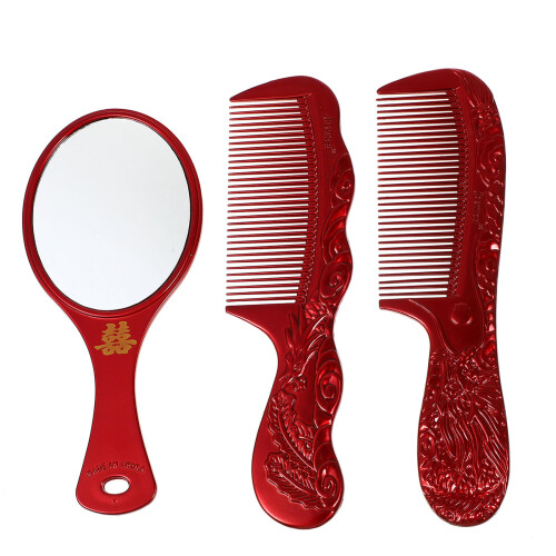 2Sets Bruiloft Accessoires Kam En Spiegel Chinese Traditie 1
