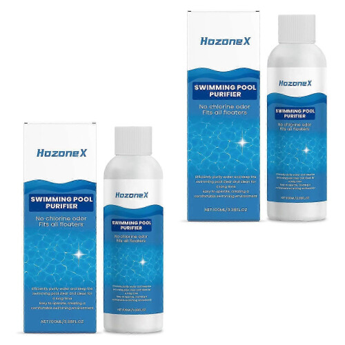 (2pcs) 100ml Quick-Acting Odorless Pool Purification Liquid, Easy & Safe Water Clarifier