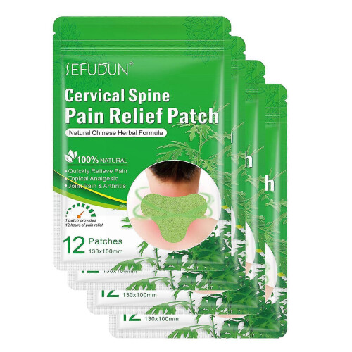 (4pcs, Neck) Επίθεμα ανακούφισης πόνου από βότανα με αψιθιά, επίθεμ