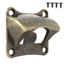 (bronze) Abrebotellas de pared para cerveza y refrescos. Accesorios para bares.