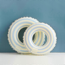 (1pcs60cm, blue stripes) Anello gonfiabile da piscina per bambini e adulti, stile vintage a righe, ideale per nuoto e sport acquatici.