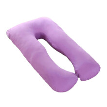 (70x130cm, Purple) Poszewka bawełniana na poduszkę ciążową w kształcie litery U, zmywalna, wygodna poszewka na poduszkę