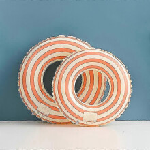 (2pcs80cm, orange stripes) Flotador inflable para piscina para niños y adultos, flotador vintage a rayas para nadar largos, deportes